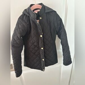 Kids black puffer coat. Size 8